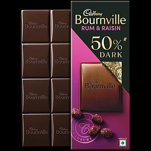 Cadbury Bournville Rum & Raisin 50% Dark Chocolate 78g